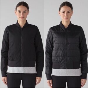 Lululemon Non-Stop Reversible Bomber Jacket in Black Size 12